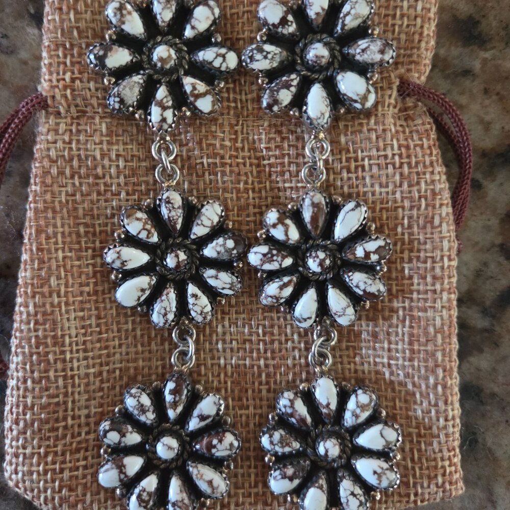 Wild Horse and sterling silver dangle earrings